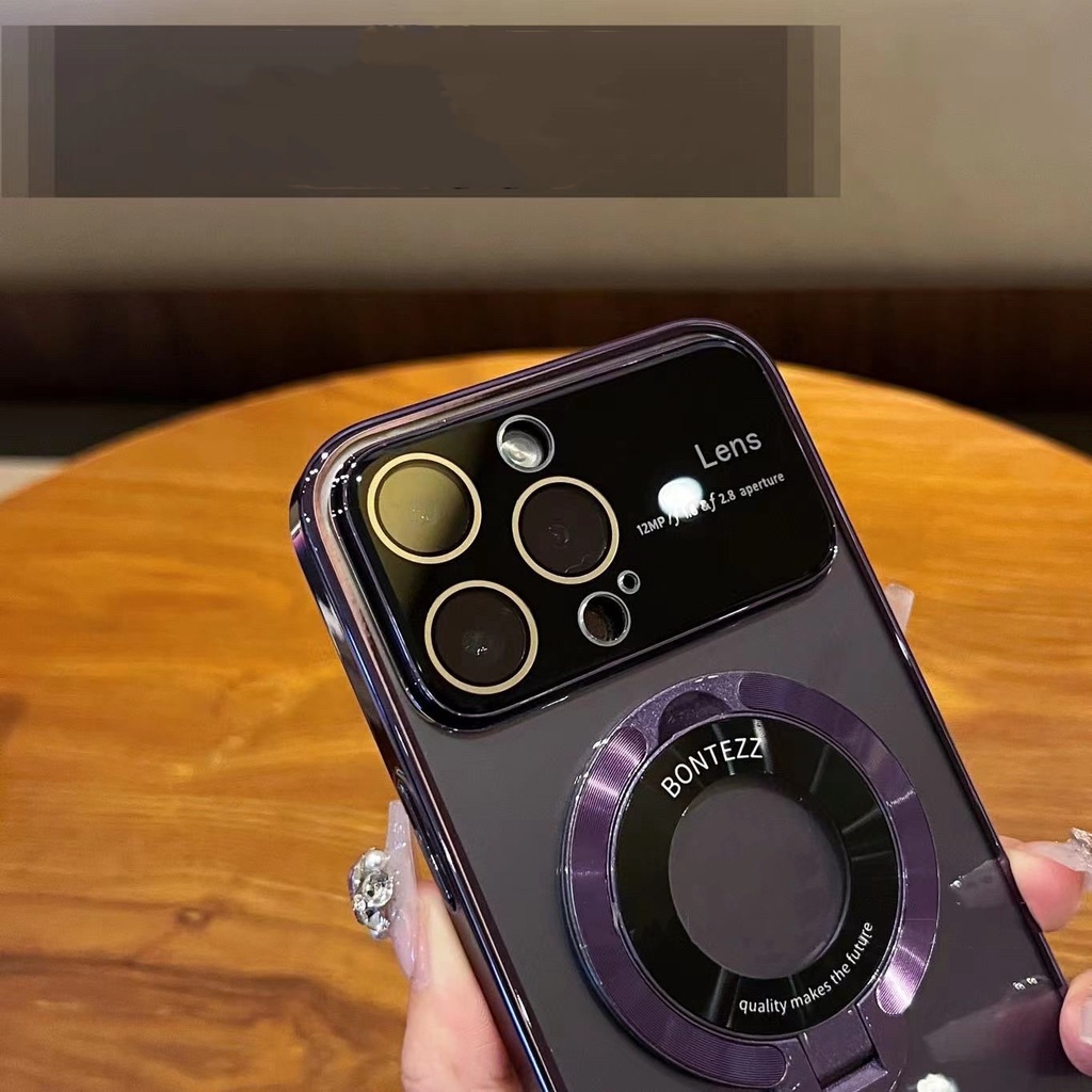 Ốp Điện Thoại Cứng Trong Suốt Có Giá Đỡ Từ Tính Cho Iphone 14 13 12 Pro Max 11