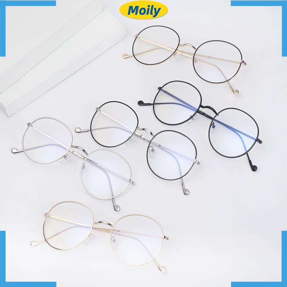 MOILYVN Mắt Kính Gọng Tròn Kim Loại Siêu Nhẹ Thời Trang Cho Nữ