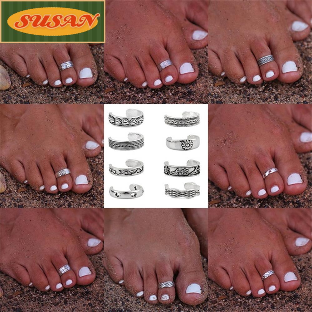 SUSANS Set 8 Nhẫn Đeo Ngón Chân Phong Cách Vintage