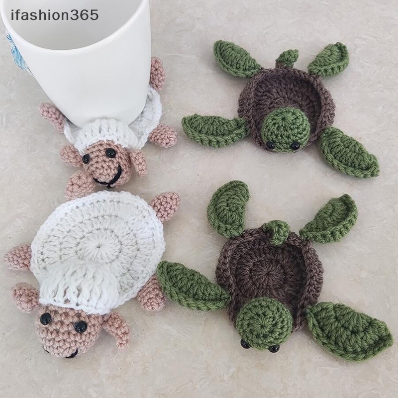 [ifashion365] Đế Lót Cốc Dệt Kim Hình Rùa Dễ Thương Lót Tách Trà Cho Tiệc Halloween