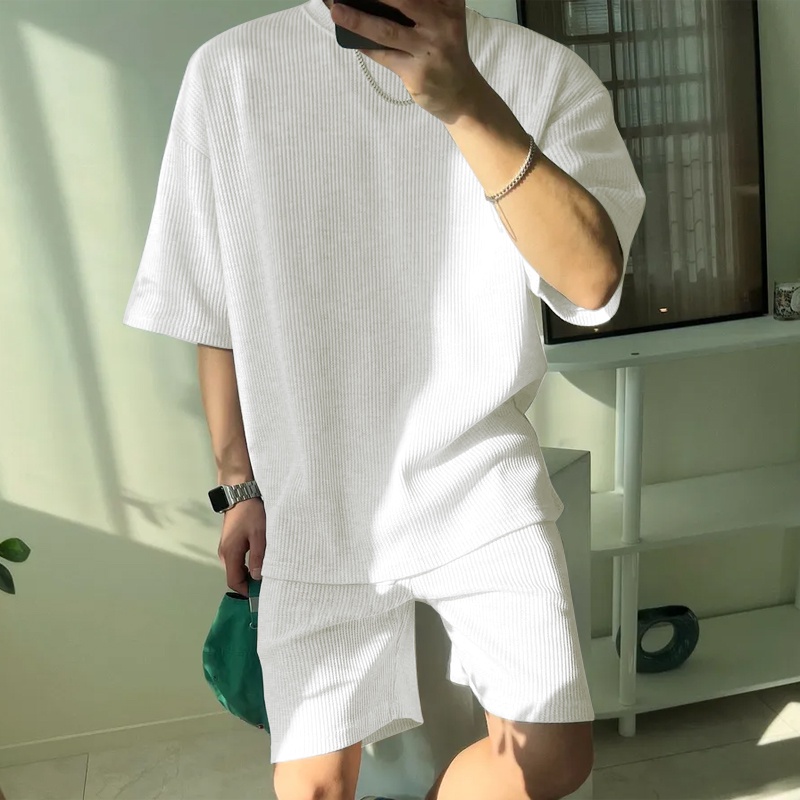 Incerun Nam Đơn Giản Sọc Bộ Hai Mảnh