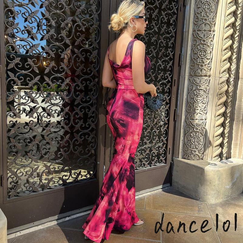 Đầm Dài Hai Dây Sát Nách Nhuộm Màu Thời Trang Mùa Hè Cho Nữ 1O1