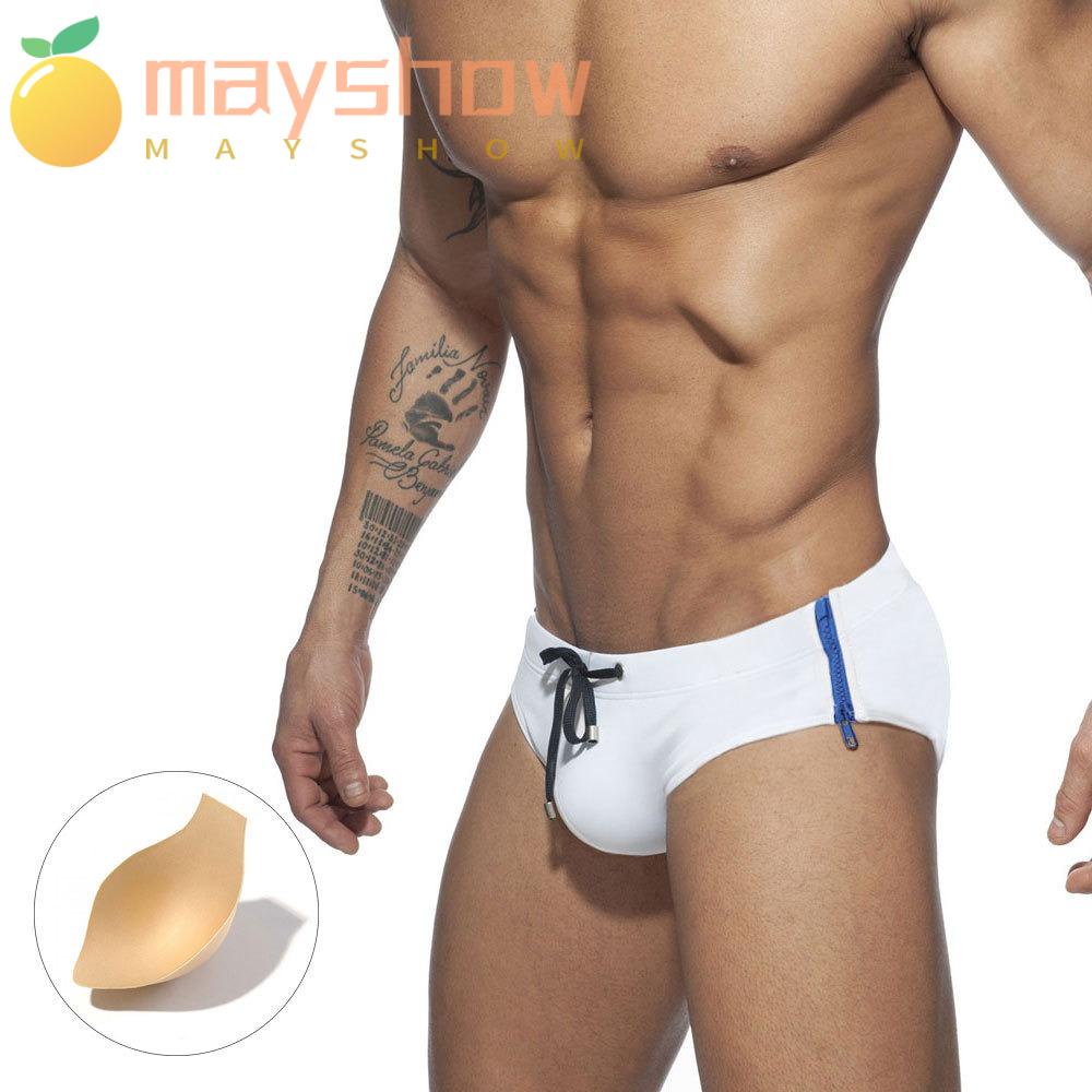 MAYSHOW Quần Bơi Lưng Thấp Có Khóa Kéo Hở Đáy Quyến Rũ Cho Nam