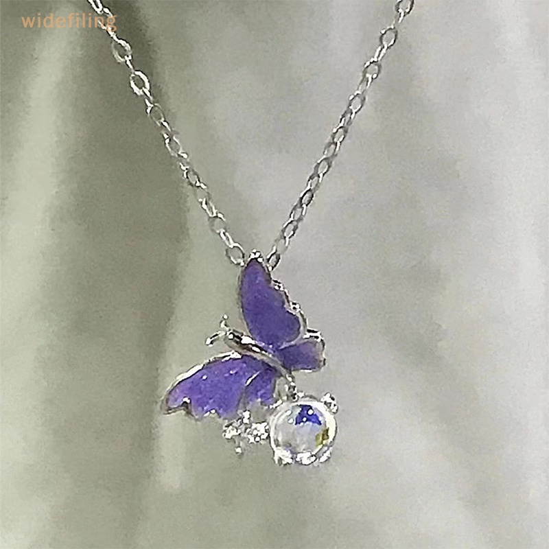 Vòng cổ Mặt Hình Cánh Bướm Đính Đá Lấp Lánh Thời Trang Cho Nữ