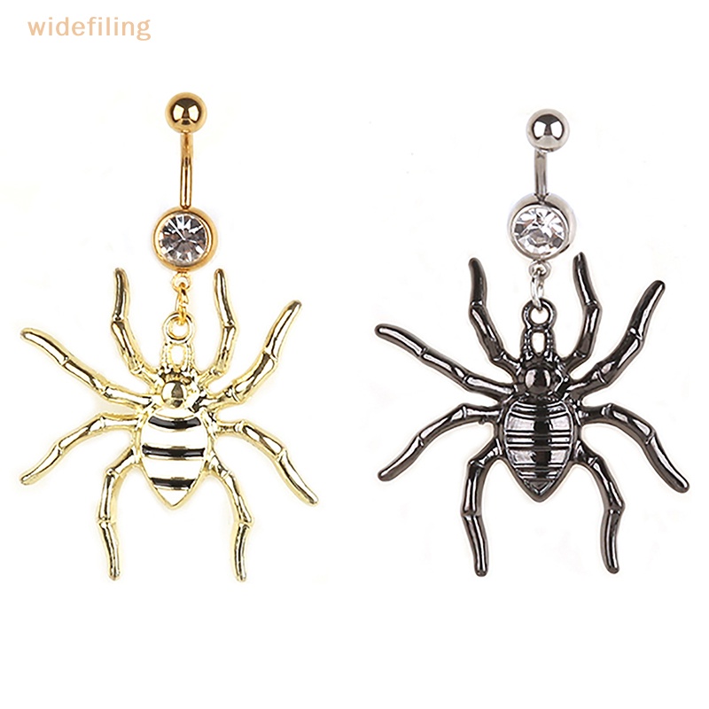 Khuyên Rốn Bằng Thép Không Gỉ Hình Nhện Đính Đá Nhân Tạo Thời Trang