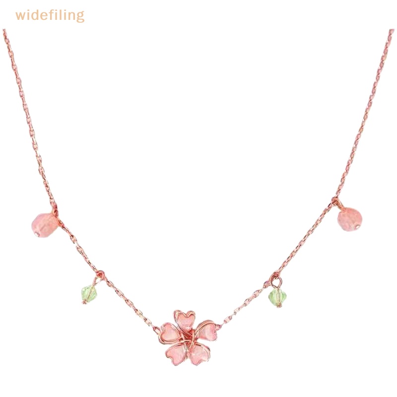 Vòng cổ Mặt Hình Hoa Anh Đào Đính Đá Zircon Phong Cách Hàn Quốc Cho Nữ