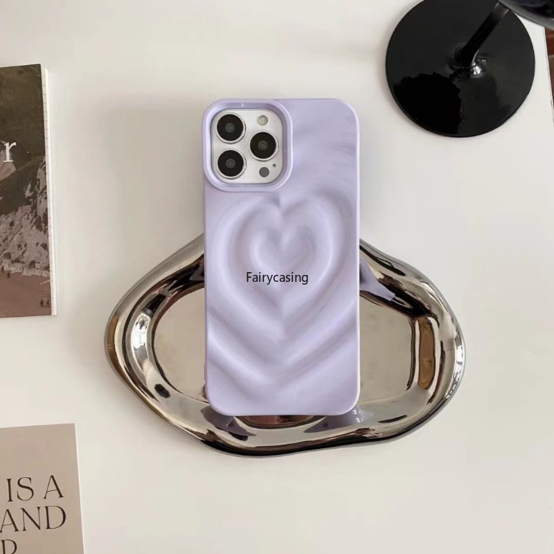 Ốp Điện Thoại Silicon Mềm Chống Sốc Hình Trái Tim 3D Thời Trang Cho iPhone 14 13 12 11 Pro Max 14Plus 12 13