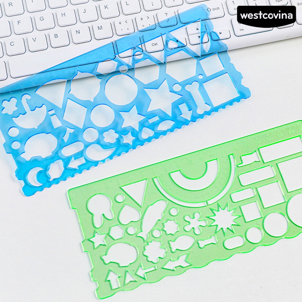 [WSTN] [WSTN]✎Set 2 Thước Kẻ Vẽ Hình Học Đa Năng Trong Suốt Độ Chính Xác Cao