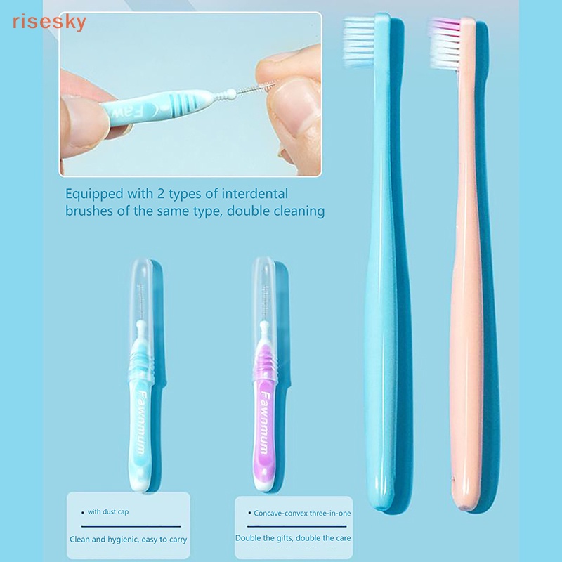 Set 3 Bàn Chải Đánh Răng Chỉnh Nha Mềm Mại Chăm Sóc Sức Khỏe Cho Người Lớn