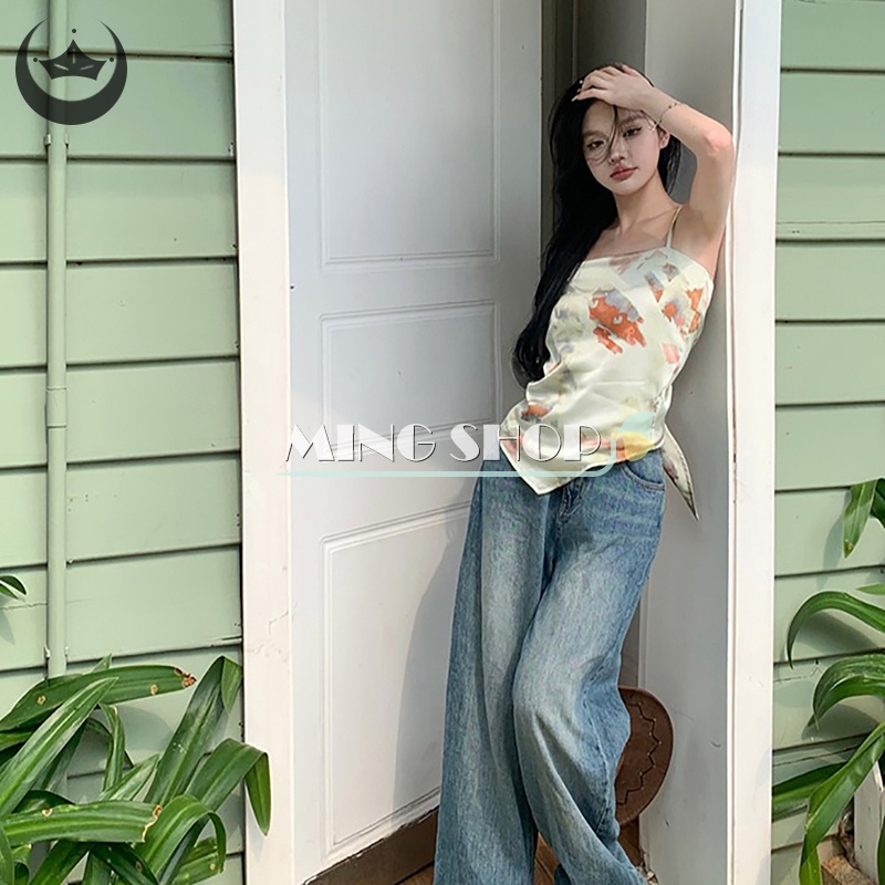 Áo Hai Dây Mùa Hè Màu Sắc Trơn Hở Lưng Gợi Cảm Cho Nữ