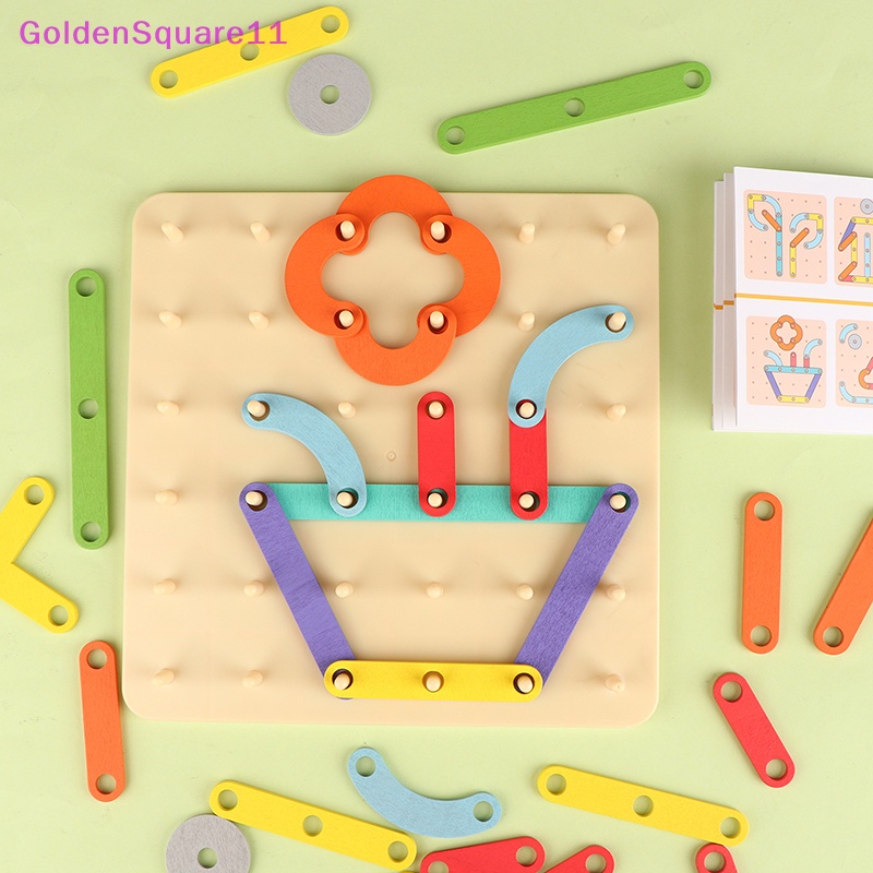 Đồ Chơi Xếp Hình Học Montessori Màu Vàng Kim Giáo Dục Sớm Cho Bé