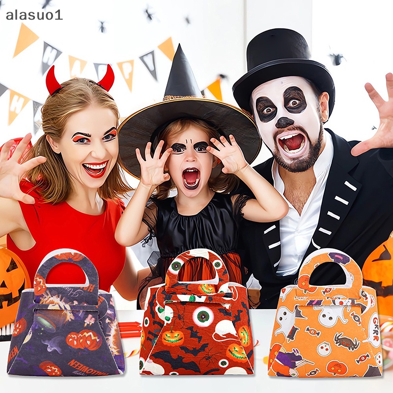 1 Túi Đựng Kẹo Dạng Dơi / Bí Ngô Halloween Sáng Tạo Trang Trí Cho Bé