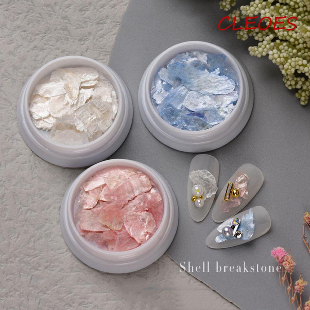 CLEOES Miếng Dán Trang Trí Móng Tay Nghệ Thuật 3D Hình Vỏ Sò Tự Nhiên Siêu Mỏng DIY