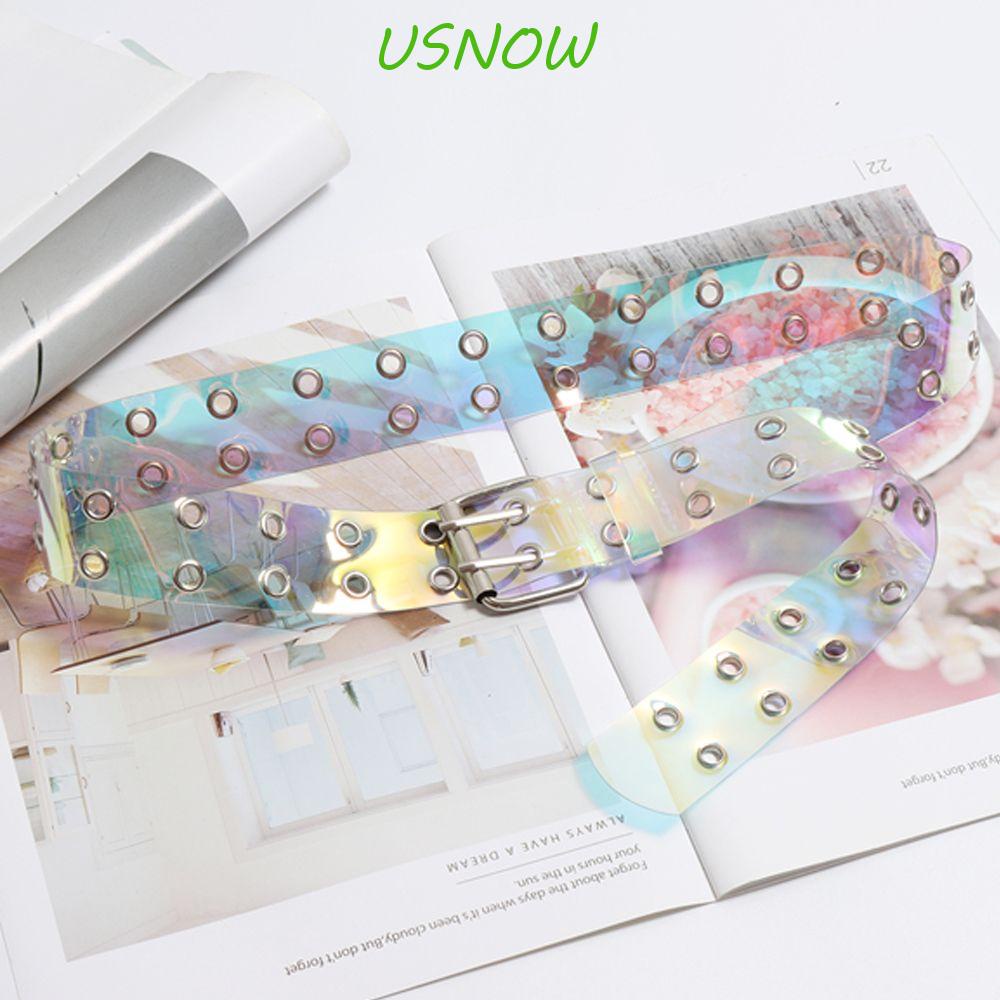 USNOW Thắt Lưng Nhựa PVC Trong Suốt Phối Khóa Gài Ghim Gài Thời Trang Cá Tính