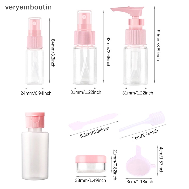 Set 11 Chai Rỗng Đựng Mỹ Phẩm Tiện Lợi Khi Đi Du Lịch