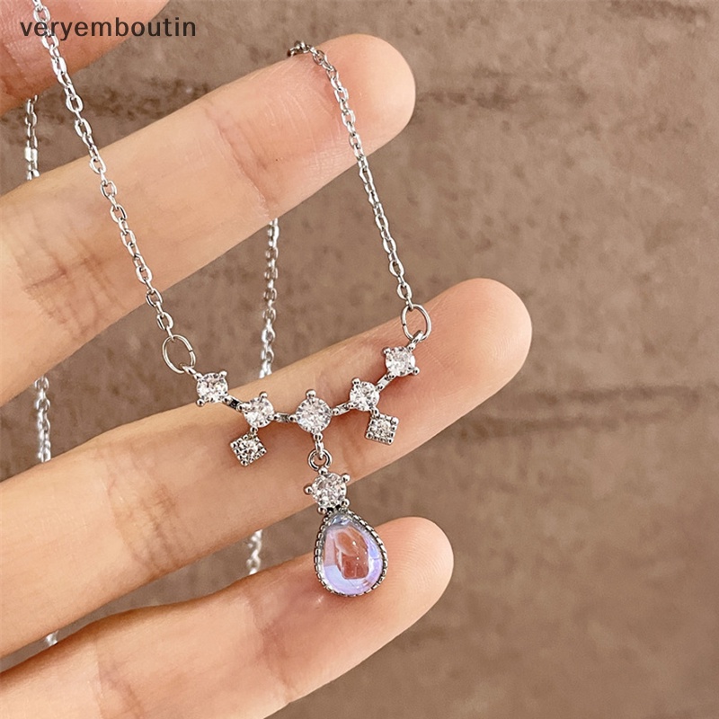 Vòng cổ Đính Đá Mặt Trăng Hình Giọt Nước Sáng Tạo Thời Trang Cho Nữ