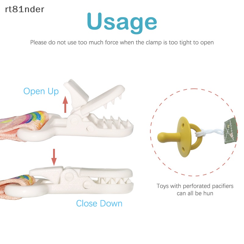 Rt Dây Kẹp Ti Giả Bằng Polyester Họa Tiết Hoạt Hình Có Khóa Cài Chống Rơi Cho Bé Ăn
