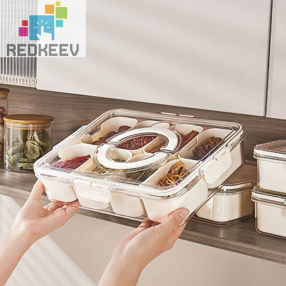 Hộp Đựng Gia Vị 4 / 8 Ngăn Tiện Lợi Cho Nhà Bếp