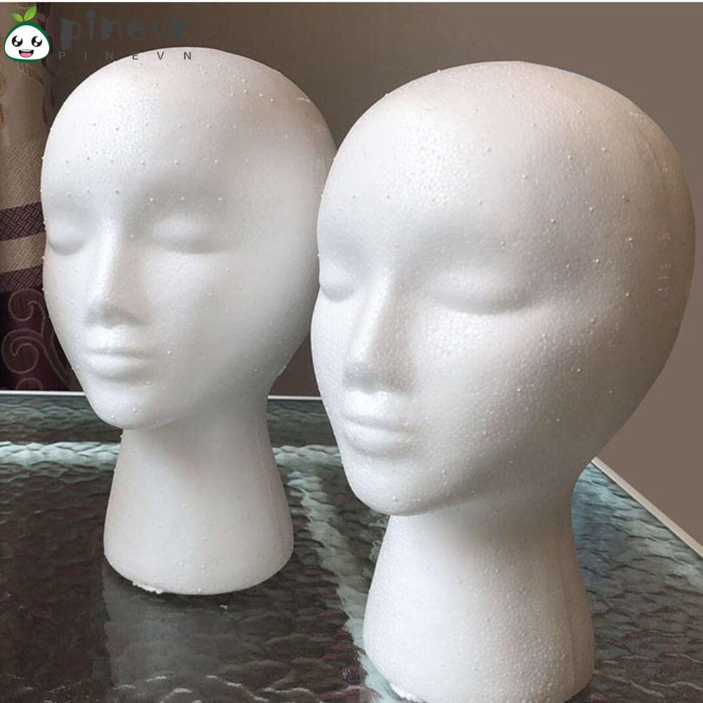 PINEVN Mô Hình Đầu Người Nữ Có Giá Đỡ Trưng Bày Tóc Giả Bằng Xốp