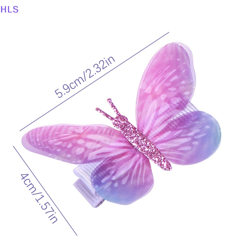 Kẹp Tóc Hình Bướm Đính Kim Tuyến Nhiều Màu Sắc Thời Trang Cho Nữ