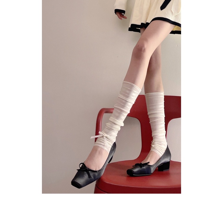 Tất Dệt Kim Phối Ren Mỏng Thời Trang Mùa Hè