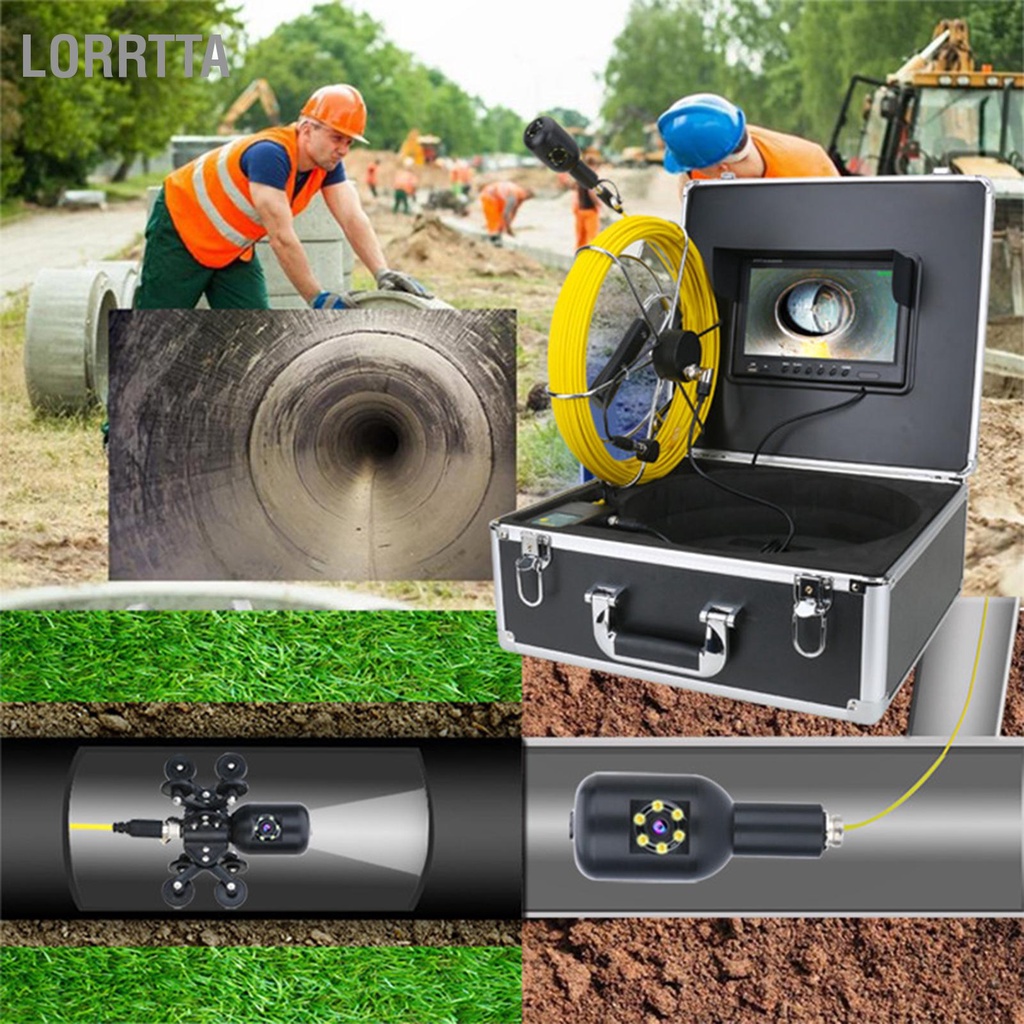 Nóng bỏng Màn hình 9in DVR Camera kép 1080P Kiểm tra đường ống ngầm chống nước IP68 với cáp 98 4ft 100-240V