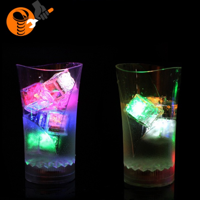 [COD] Ly Uống Rượu Có Đèn LED Phát Sáng Hình Viên Đá Cho Tiệc Cưới / Quán Bar / Lễ Hội