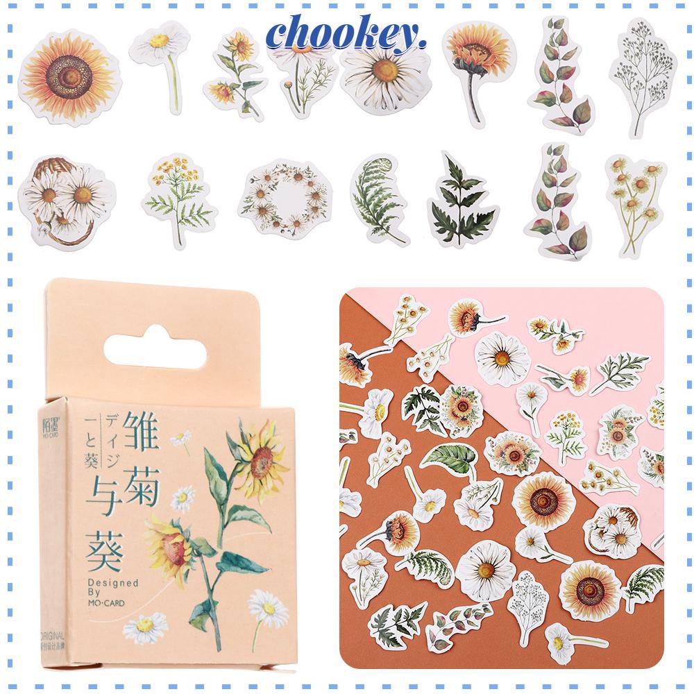 CHOOKEY Giấy Dán Tường Tự Dính Hình Hoa Cúc Và Hoa Hướng Dương Sáng Tạo Trang Trí Kế Hoạch