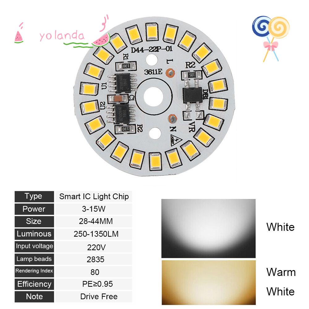 YOLA 1 Chiếc Chip Đèn LED Ánh Sáng Trắng / Trắng Ấm 15W 12W 9W 7W 6W 5W 3W IC Thông Minh