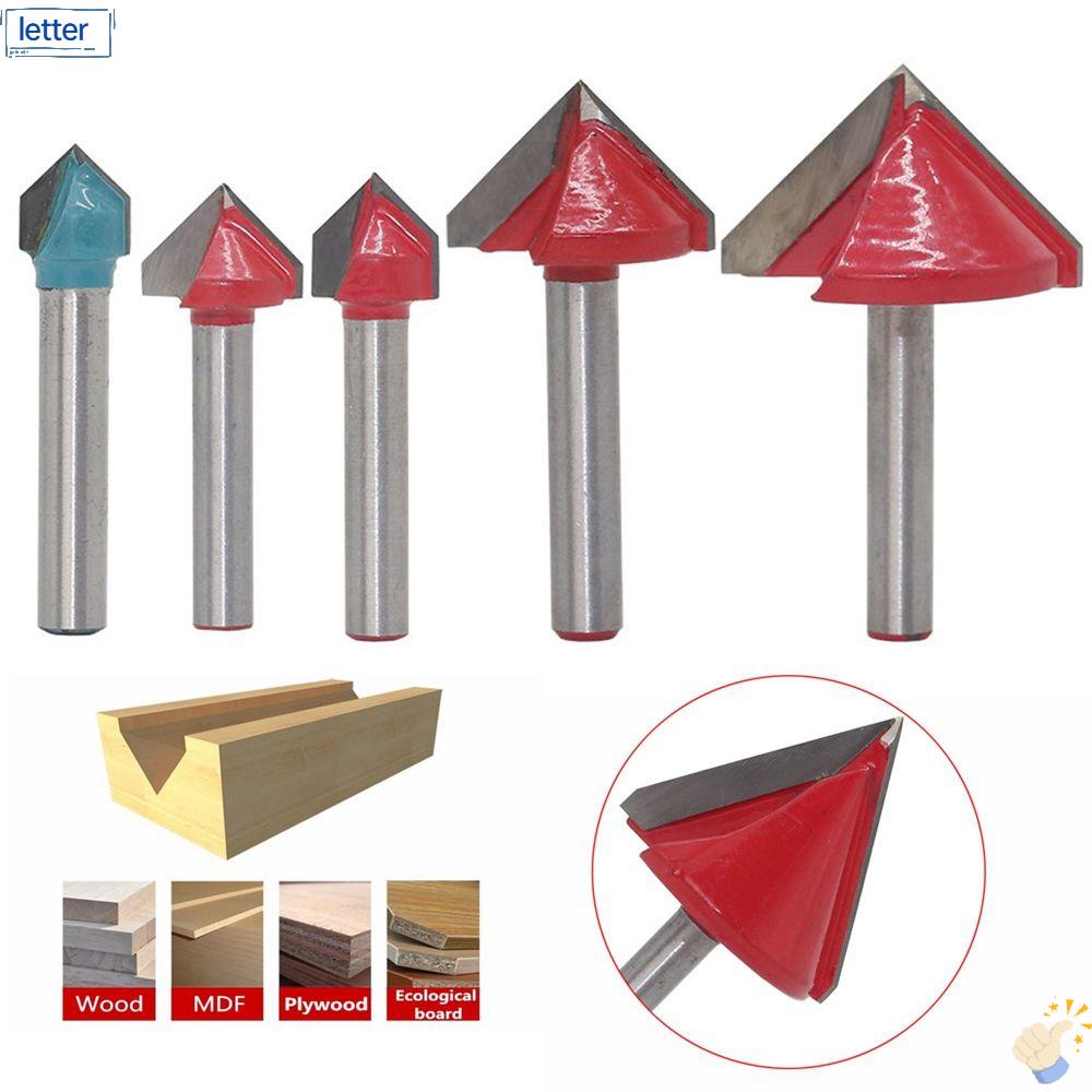 LET 1 Mũi Phay Router Thép Vonfram 6mm 60 / 90 / 120 / 150 Độ Cho Máy Phay Gỗ 3D