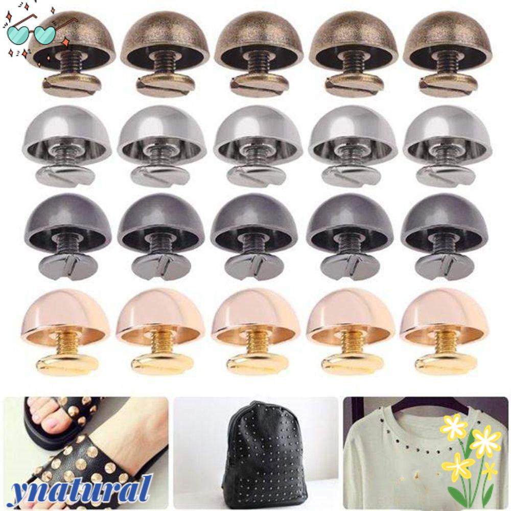 YNATURAL Set 10 Đinh Tán Đầu Tròn 8 / 10 / 12 / 16 / 20mm Chuyên Dụng Cho Vật Liệu Da / Vải