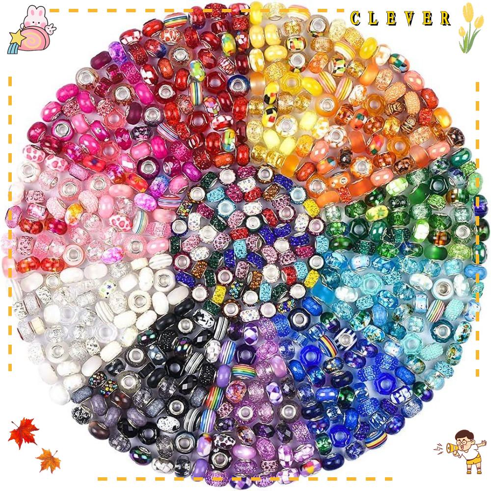 CLEVER Set 200 Hạt Nhựa Nhiều Màu Dùng Làm Đồ Trang Sức Thủ Công