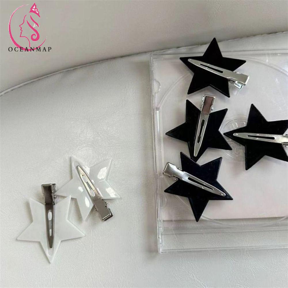 OCEANMAP Kẹp Tóc Hình Ngôi Sao Năm Cánh Xinh Xắn Cho Nữ Y2k BB