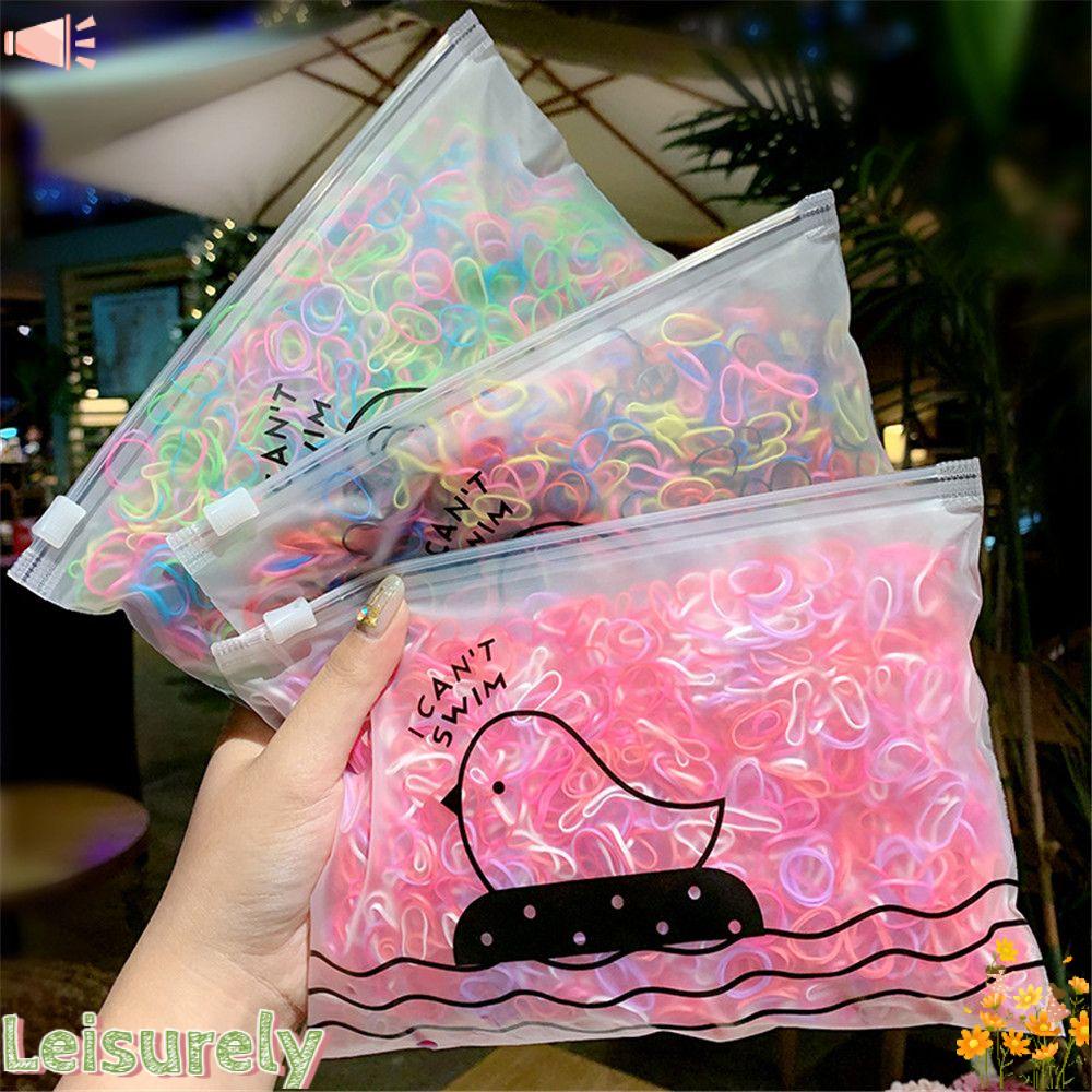 LEILY 1000 Dây Buộc Tóc Cao Su Nhiều Màu Sắc