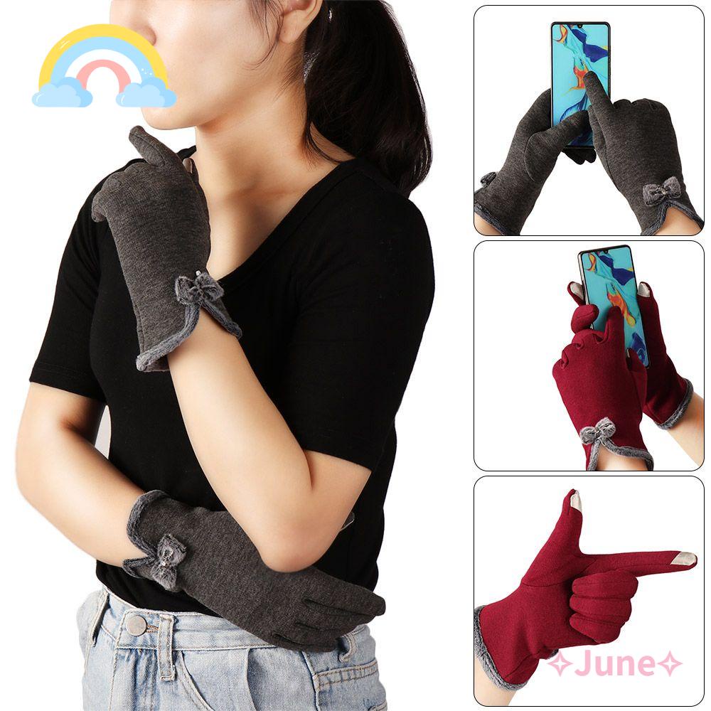 JUNE Găng Tay Trượt Tuyết Chống Gió Dày Dặn Có Thể Chạm Màn Hình Cảm