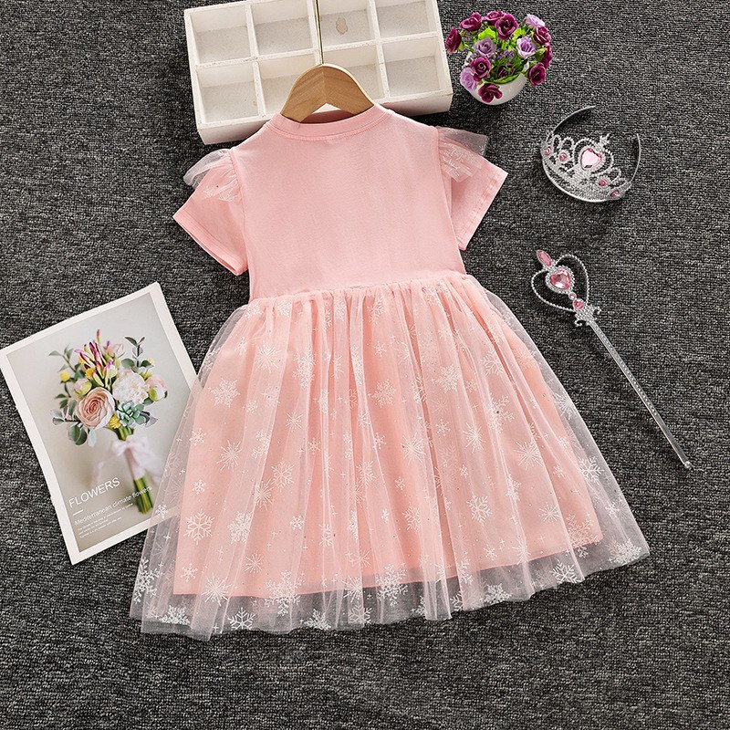 Trẻ em cô gái váy công chúa váy trẻ em cotton sequins váy trẻ em cô gái thời trang quần áo trẻ em mặc
