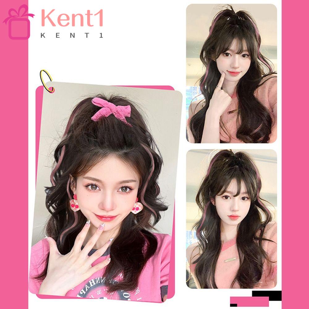 KENT1 Tóc Giả Đuôi Ngựa Dài 35cm Xoăn Thời Trang Cho Nữ