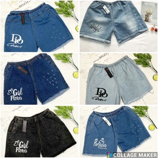 Quần đùi jean nữ từ 40-75kg quần short jean lưng thun - qg03💥có size đại 💥
