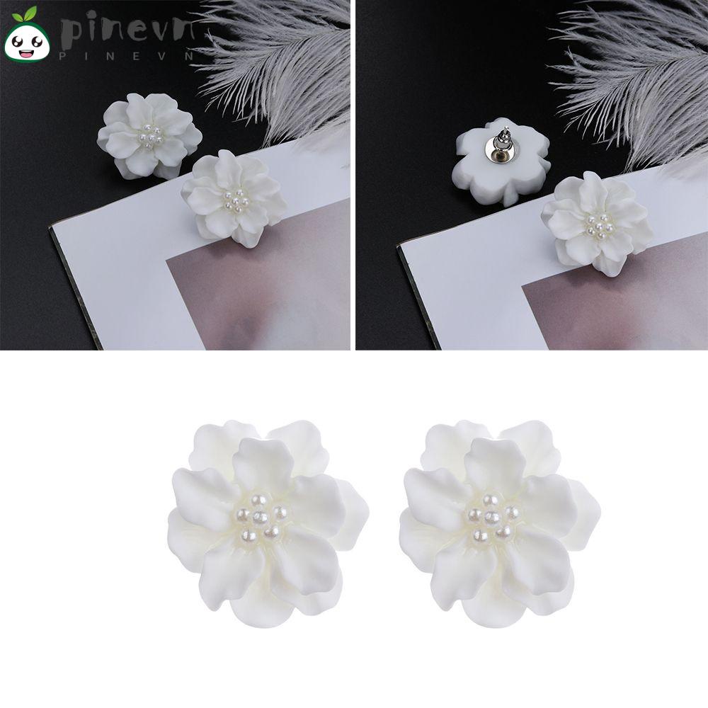 PINEVN Bông Tai Hoa Trắng Phong Cách Bohemian