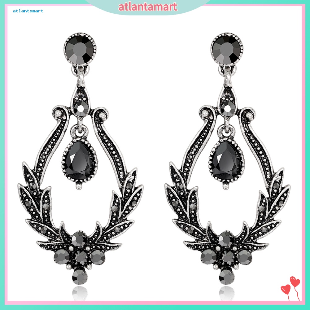 Túi Đựng Đồ Dùng Cao Cấp Tiện Dụng| Hoa Tai Dáng Dài Hình Chiếc Lá Màu Đen Phong Cách Vintage