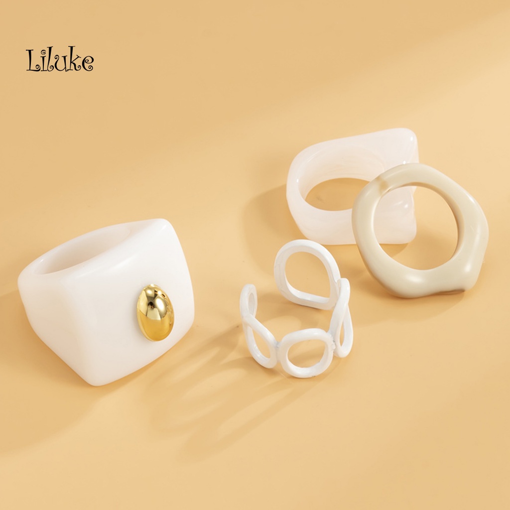 Bộ 4 Nhẫn Nữ Trang Phong Cách Vintage Xinh Xắn