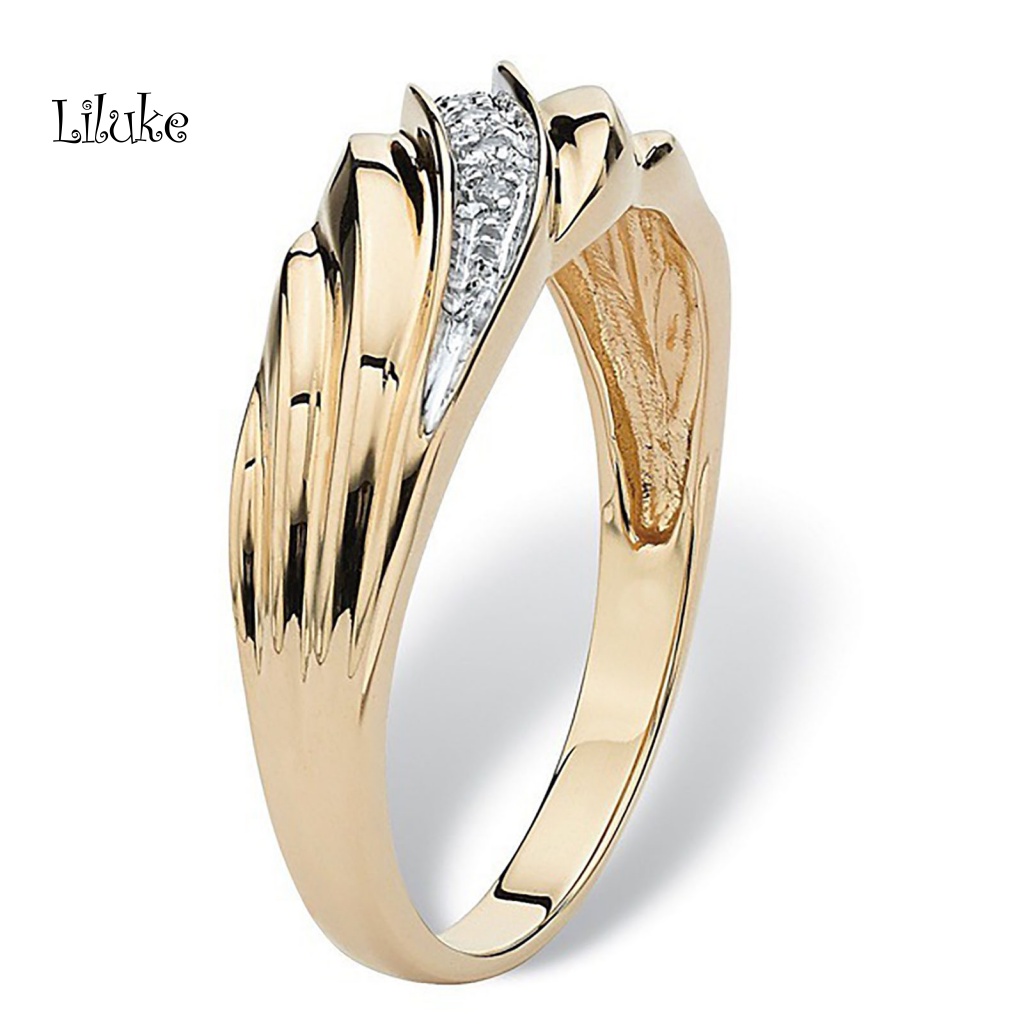 Nhẫn Hợp Kim Mạ Vàng Trang Trí Xoắn Đính Đá Thời Trang Cho Nữ