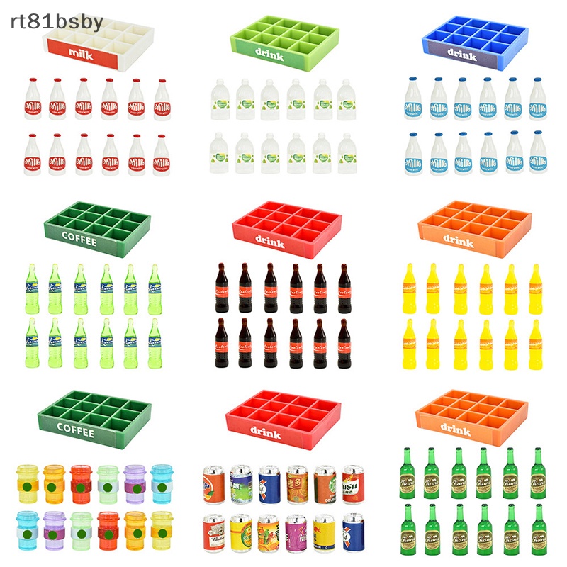 Bộ Mô Hình Chai Nước Ngọt / Soda Mini Dùng Trang Trí Nhà Búp Bê