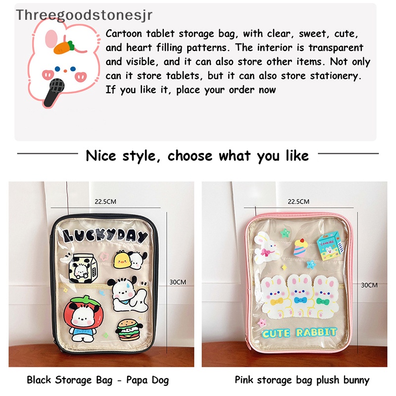 Túi Đựng Máy Tính Bảng 11 Inch Bằng PVC Trong Suốt Chống Thấm Nước Họa Tiết Hoạt Hình Dễ Thương