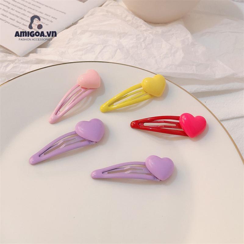 ✨✨Kẹp Tóc BB Hình Trái Tim Màu Kem Ngọt Ngào Dễ Thương Cho Bạn Gái