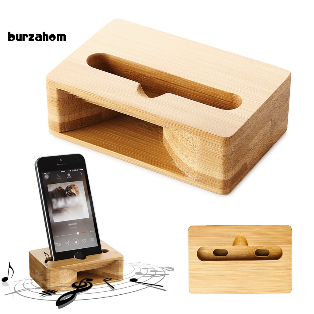 Giá Đỡ Điện Thoại Bằng Gỗ Tre Kèm Bộ Khuếch Đại Âm Thanh Dành Cho Android iPhone