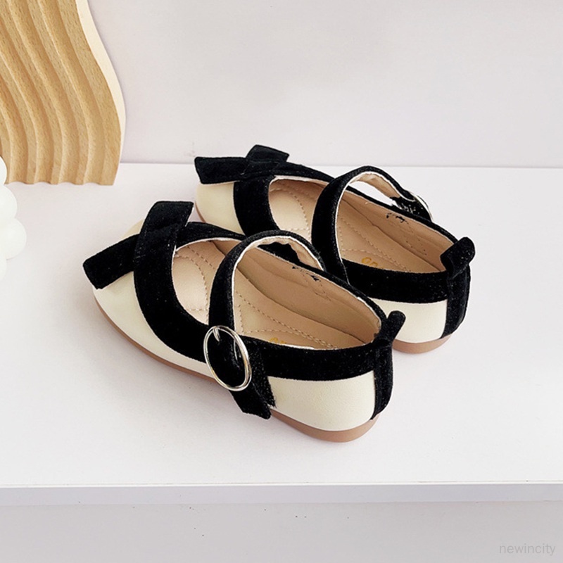 Giày Búp Bê Da Đế Mềm Thời Trang Hàn Quốc Xinh Xắn Dành Cho Bé Gái