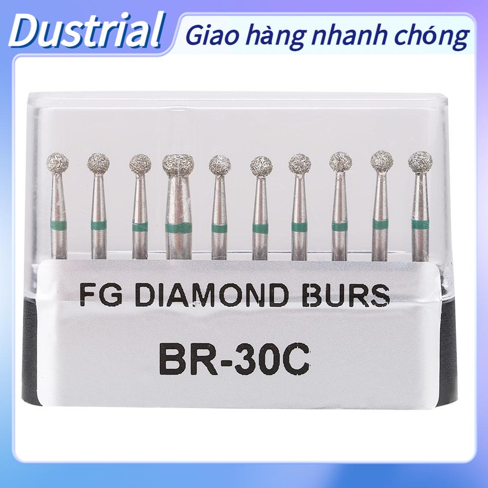 Dustrial 10 cái Nha khoa Thép không gỉ Tay cầm tròn 1.6mm Mũi khoan kim cương nha