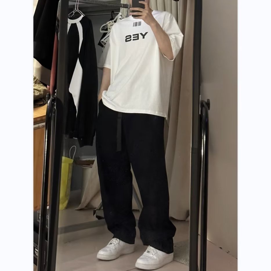 Quần Dài Ống Rộng Màu Sắc Retro Thời Trang Cho Nam Nữ