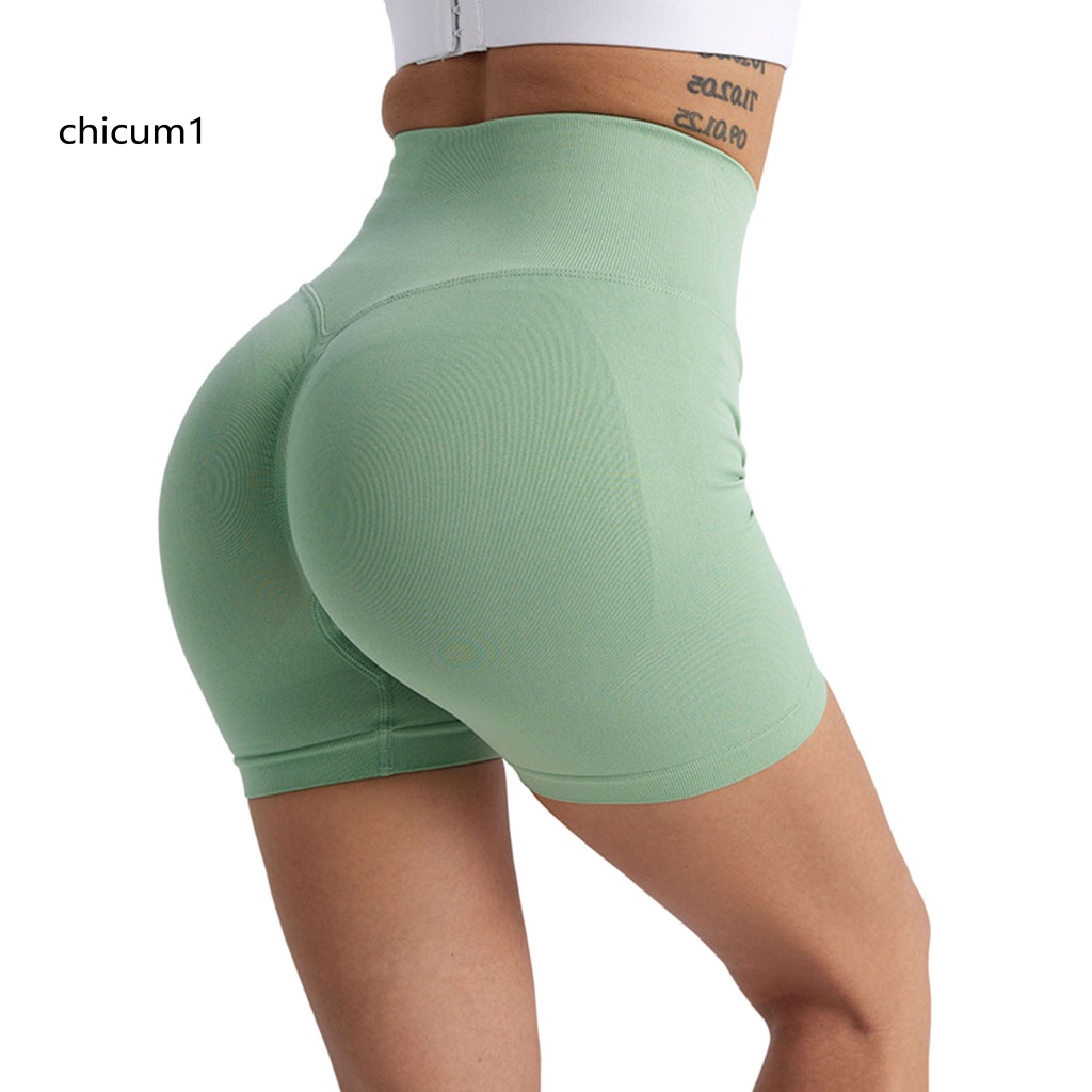 Quần Short Lưng Cao Co Giãn Thấm Hút Mồ Hôi Giúp Tập Yoga Dành Cho Nữ